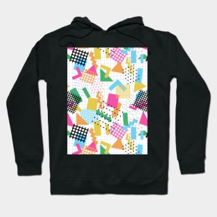 Graph Paper Retro Doodles - 1980s Inspired Neon Pattern Hoodie